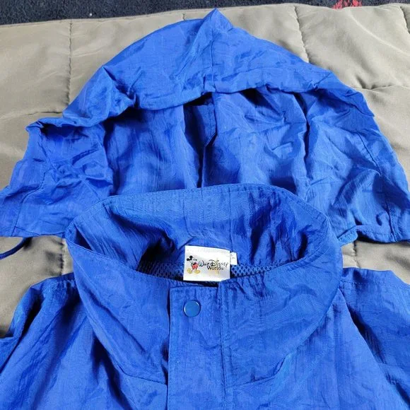 Vintage Disney Vacation Club Mens Large Blue Full Zip Rain Jacket Casual